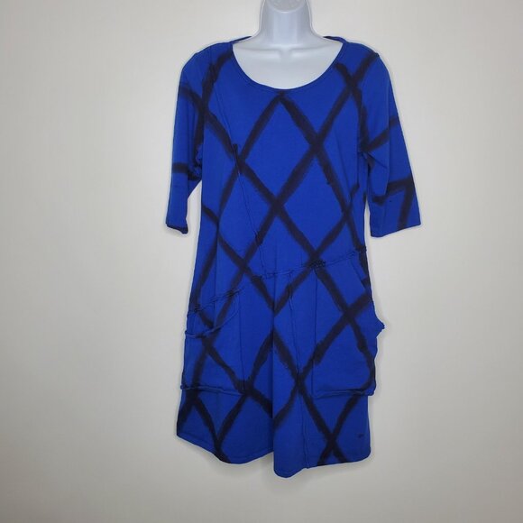 Cynthia Ashby Womens Raw Edge Tunic Top Size S Pockets Lagenlook